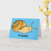 かわいい黄色いカタツムリ漫画のイラストレーション カード (黄色い花)