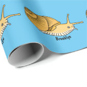 かわいい黄色いカタツムリ漫画のイラストレーション ラッピングペーパー (ロールコーナー)