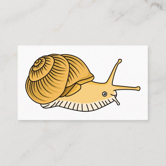 かわいい黄色いカタツムリ漫画のイラストレーション 名刺 (裏面)
