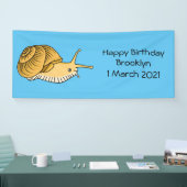 かわいい黄色いカタツムリ漫画のイラストレーション 横断幕 (トレードショー)