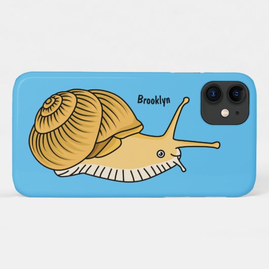 かわいい黄色いカタツムリ漫画のイラストレーション Case-Mate iPhoneケース (裏面(横))