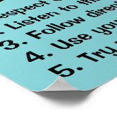 かわいい黄色いキャラクター鉛筆のカスタム教室ルール ポスター (角)