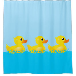 かわいい黄色いゴムのアヒルが〜に飛び散る シャワーカーテン