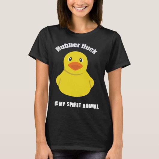 かわいい黄色いゴム鴨の動物 Tシャツ (正面)