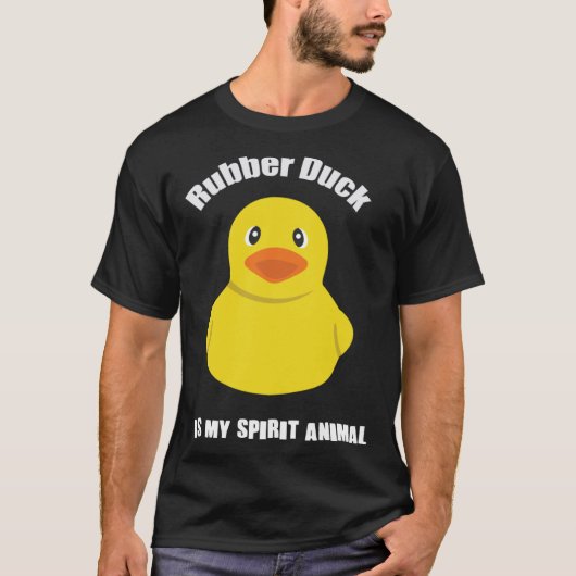 かわいい黄色いゴム鴨の動物 Tシャツ (正面)