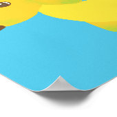 かわいい黄色いバナナ犬グラフィック ポスター (角)