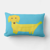 かわいい黄色いバナナ犬グラフィック ランバークッション (正面)