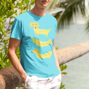 かわいい黄色いバナナ犬グラフィック Tシャツ