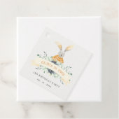 かわいい黄色いバニーの葉の任意の年齢誕生日 フェイバータグ (インサイチュ)