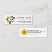 かわいい黄色いビーカラフルの花 スキニー名刺 (正面/裏面)