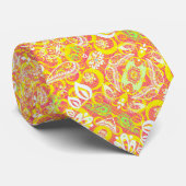 かわいい黄色いピンクの花の模様マグカップ ネクタイ (ロール)