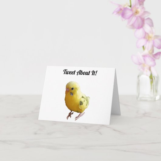 かわいい黄色いフレンドリーインコの鳥の写真 カード (蘭)