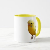 かわいい黄色いフレンドリーインコの鳥の写真 マグカップ (正面右)
