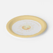 かわいい黄色いボホ笑顔サンシャインベビーシャワー ペーパープレート (アングル)