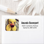 かわいい黄色いラバーアヒルの写真 ラベル (インサイチュ)