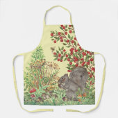 かわいい黄色いリスのウッドランドシーン秋収穫 エプロン (正面)