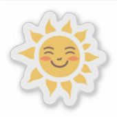 かわいい黄色い太陽 シール (正面)