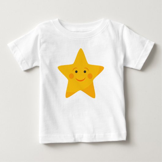 かわいい黄色い星 ベビーTシャツ (正面)