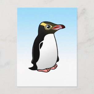 かわいい黄色い目のペンギン ポストカード