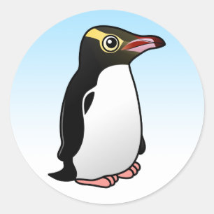 かわいい黄色い目のペンギン ラウンドシール