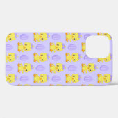 かわいい黄色い紫色のニワトリイースターパターン Case-Mate iPhoneケース (裏面 (横))