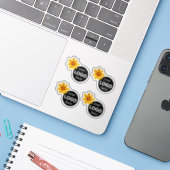 かわいい黄色い花ひまわりロゴ画像テンプレート シール (ノートパソコンとiPhone)