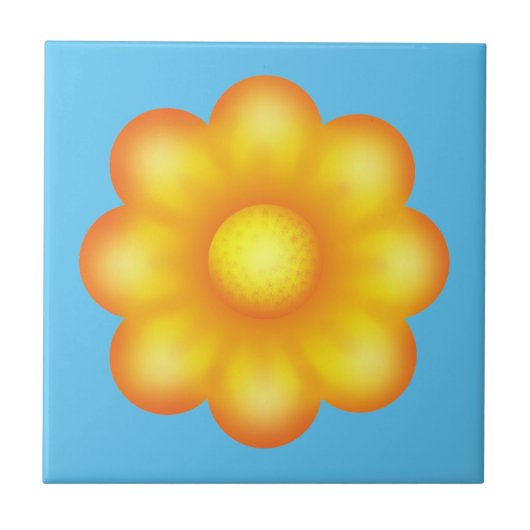 かわいい黄色い花 タイル (正面)