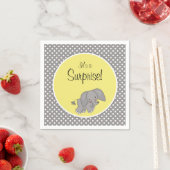 かわいい黄色い象の男女兼用赤ちゃんシャワー スタンダードカクテルナプキン (インサイチュ)