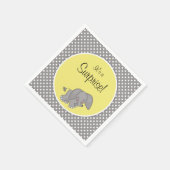 かわいい黄色い象の男女兼用赤ちゃんシャワー スタンダードカクテルナプキン (角)