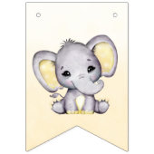 かわいい黄色い象の風船ベビーシャワー バンティングフラッグ (第3の旗)