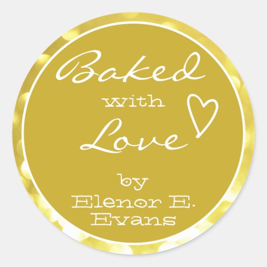 かわいい黄色い黄金の球体焼いたと愛 ラウンドシール (正面)