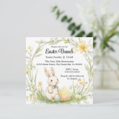 かわいい黄色と喜びのイースターサンデーブランチ 招待状 (スタンド正面)