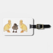 かわいい黄色と灰色のアヒルの写真カスタム ラゲッジタグ (正面横)
