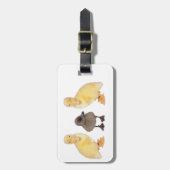 かわいい黄色と灰色のアヒルの写真カスタム ラゲッジタグ (正面縦)