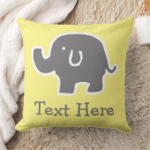 かわいい黄色と灰色の象のカスタム子供の枕 クッション (ブランケット)