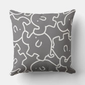 かわいい黄色と灰色の象のカスタム子供の枕 クッション (裏面)