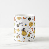 かわいい黄色と緑のブーブハロウィンパターンマグ コーヒーマグカップ (中央)