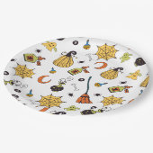 かわいい黄色と緑のブーブハロウィーン ペーパープレート (アングル)