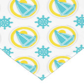 かわいい黄色と青のパタ航海のーン ショートテーブルランナー (コーナー)