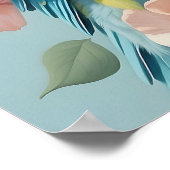 かわいい黄色と青のベビーブッジインパレーケットバード ポスター (角)