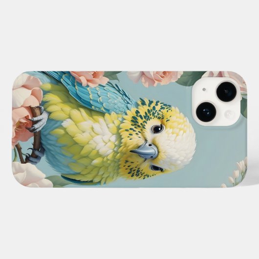 かわいい黄色と青のベビーブッジインパレーケットバード Case-Mate iPhoneケース (裏面 (横))