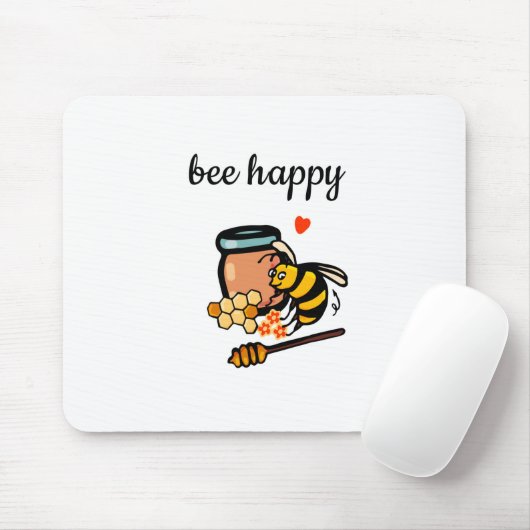 かわいい黄色と青のワードアートを楽しむ マウスパッド (マウス)