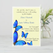 かわいい黄色と青の結婚式招待状 招待状 (スタンド正面)