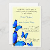 かわいい黄色と青の結婚式招待状 招待状 (正面/裏面)