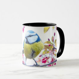 かわいい黄色と青の鳥 – ワイルド自然 マグカップ