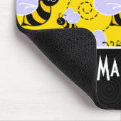 かわいい黄色と黒ビー マウスパッド (コーナー)