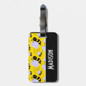 かわいい黄色と黒ビー ラゲッジタグ (裏面縦)