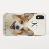 かわいい黄色ののぞきーとブーCorgi犬のモノグラム Case-Mate iPhoneケース (裏面(横))
