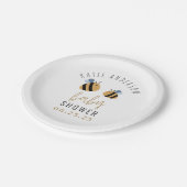 かわいい黄色ののまわりに赤ちゃんシャワー ペーパープレート (アングル)