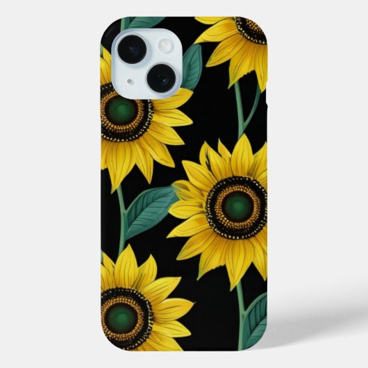 かわいい黄色のひまわり柄 Case-Mate iPhoneケース (裏面)